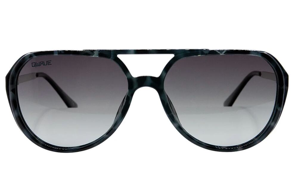 Men's Retro Deep Ocean Marble Frame Black Gradient Lens Aviator Sunglasses New